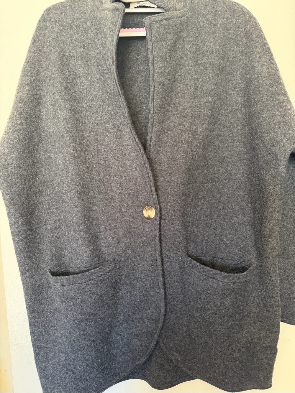 Madewell 100% Merino Wool Gray Sweater Jacket Cardigan Size Small